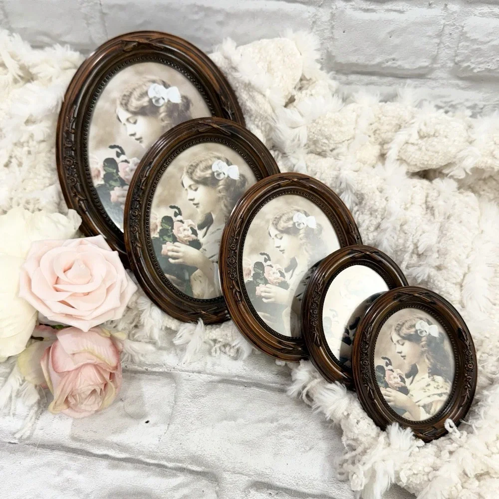 Vtg Victorian Style Ornate Faux Wood Picture Frames Set Of 5 Matching Frames NEW